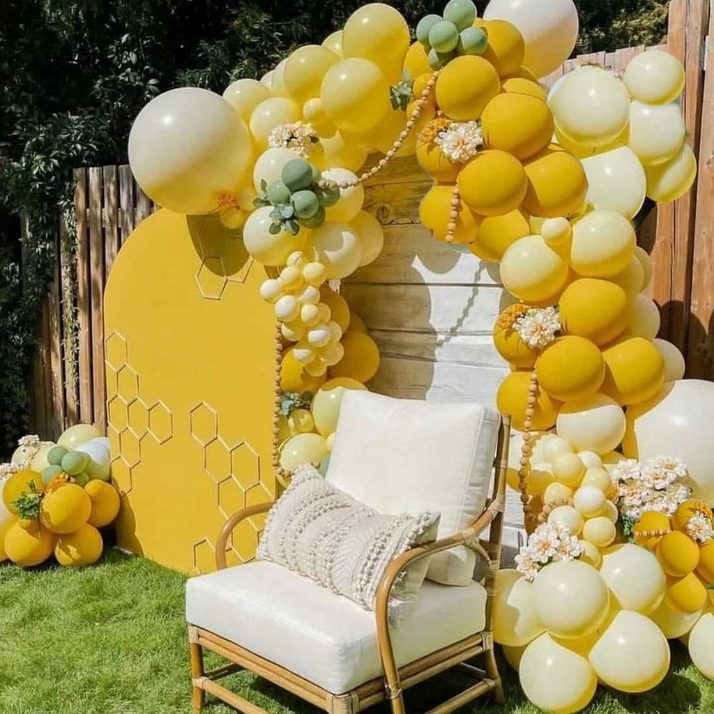 Aiwolf Yellow Gold Confetti Balloons – 50ct, 12in Mustard & Light Yellow Latex Party Decor for Birthday & Wedding