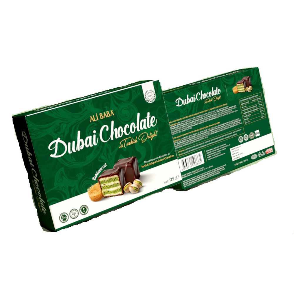 Ali Baba Dubai Chocolate Coated Turkish Delight 125g