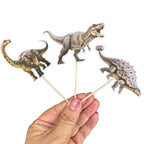 ALISSAR 36 Pcs Dinosaur Cupcake Toppers – Pre-assembled Dino Cake Decor