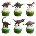 ALISSAR 36 Pcs Dinosaur Cupcake Toppers – Pre-assembled Dino Cake Decor