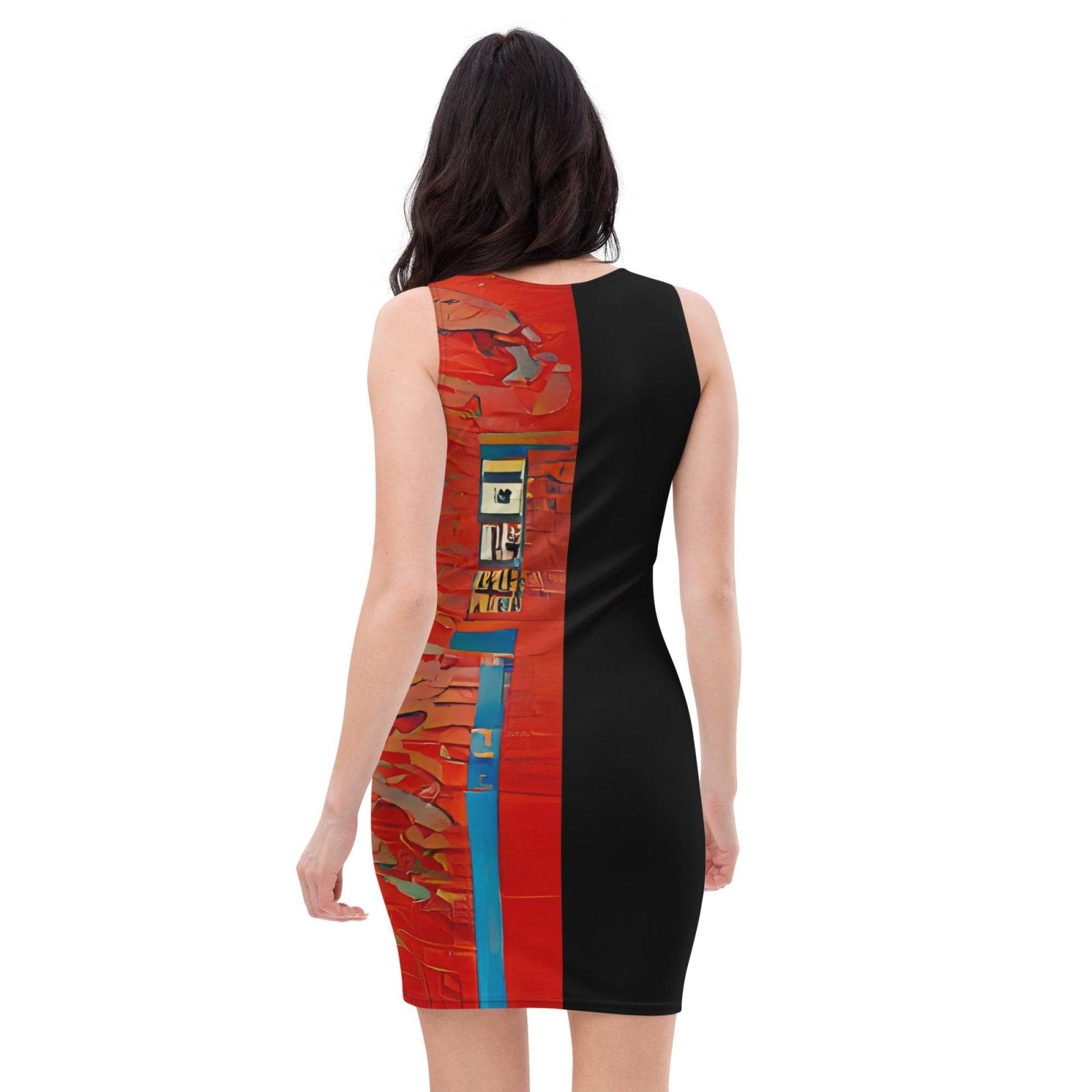 Half Black Half Hónghǎi - Womens Bodycon Dress