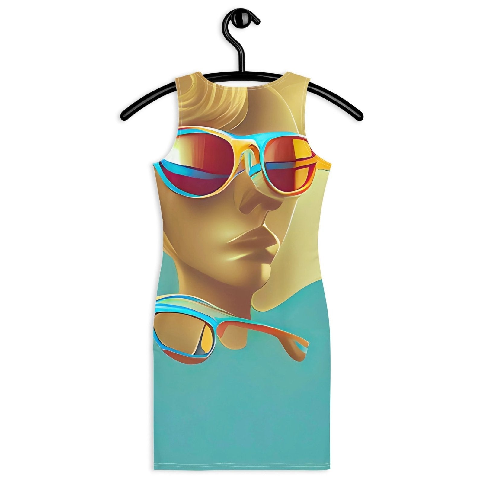 Retro Cool Blue - Womens Bodycon Dress