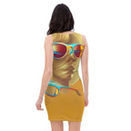 Retro Cool Orange - Womens Bodycon Dress