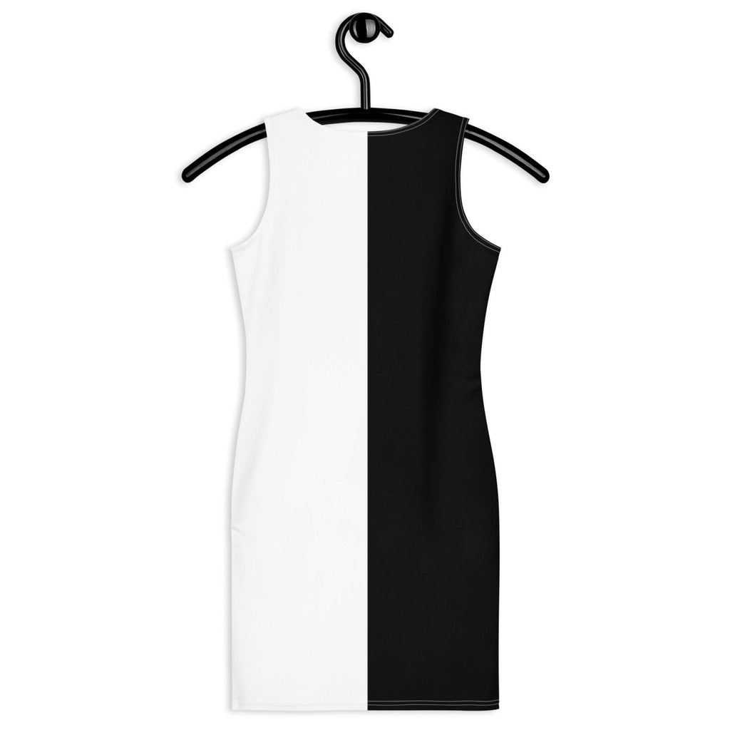 Half Black Half White - Womens Bodycon Dress