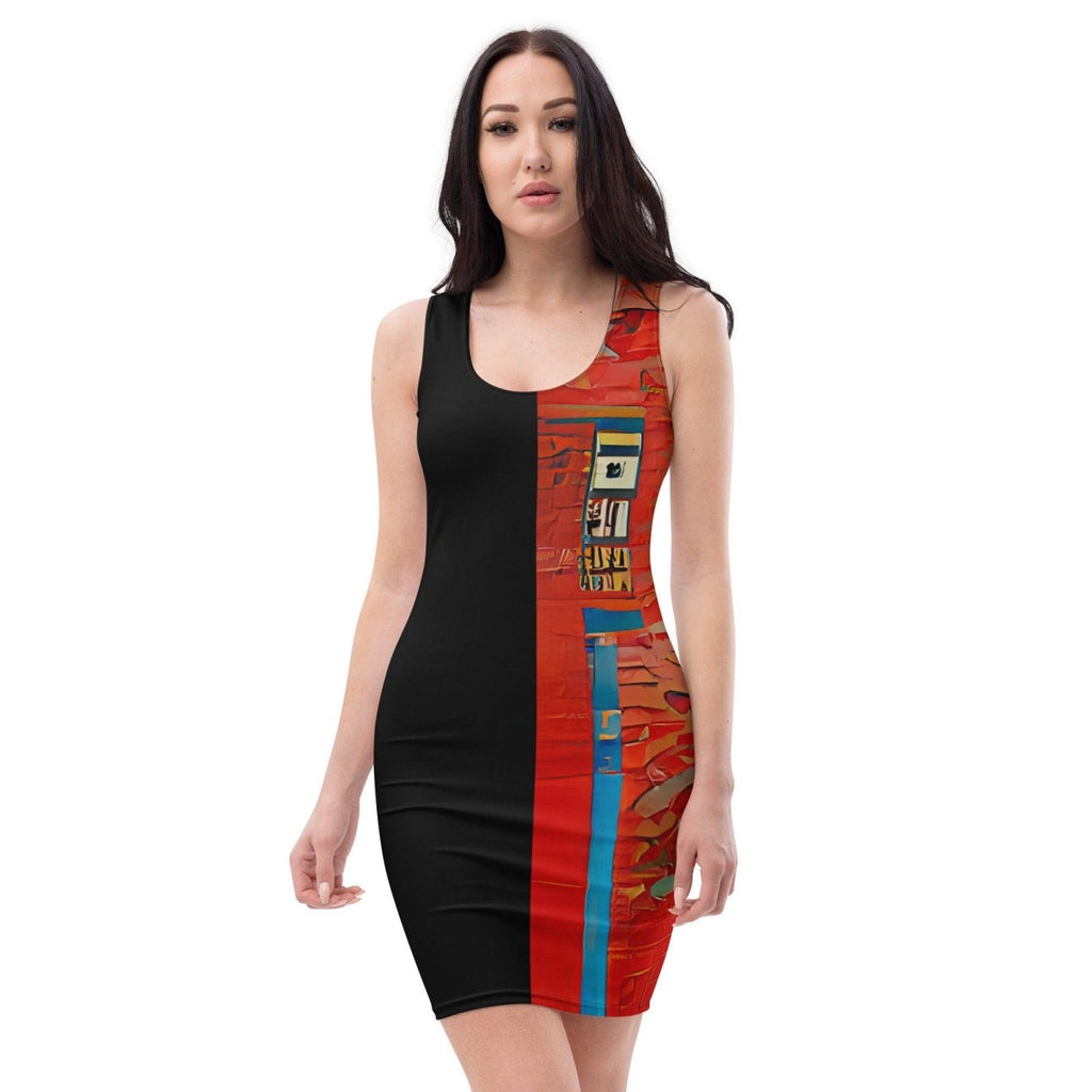 Half Black Half Hónghǎi - Womens Bodycon Dress