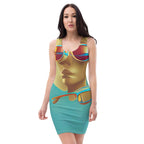 Retro Cool Blue - Womens Bodycon Dress