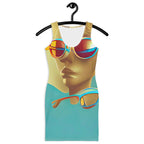 Retro Cool Blue - Womens Bodycon Dress