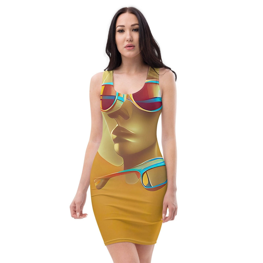 Retro Cool Orange - Womens Bodycon Dress