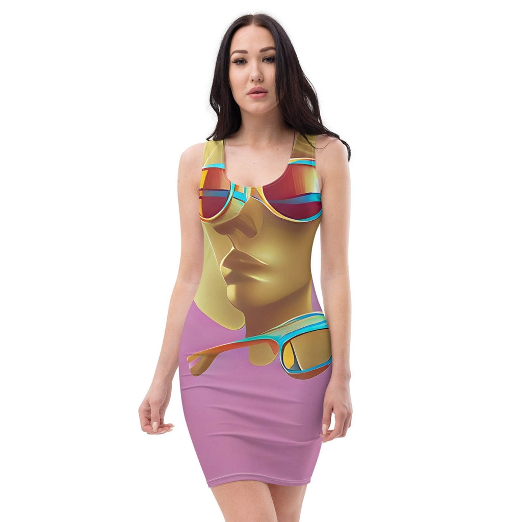 Retro Cool Pink - Womens Bodycon Dress