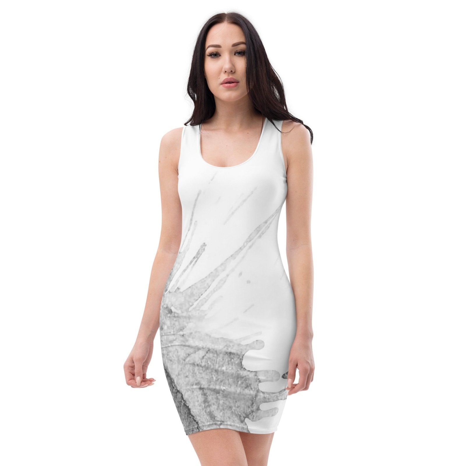 Watercolour Grey Splash - Womens Bodycon Dress