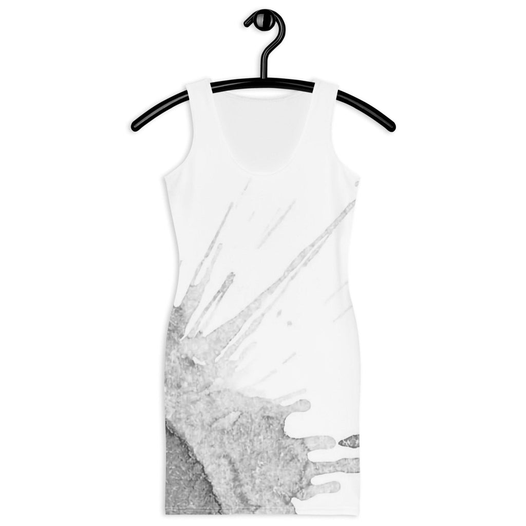 Watercolour Grey Splash - Womens Bodycon Dress