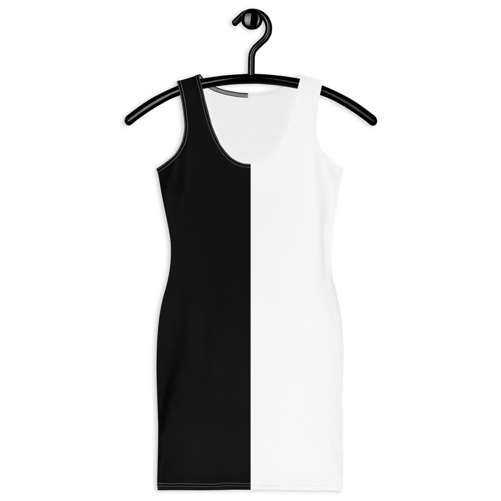 Half Black Half White - Womens Bodycon Dress