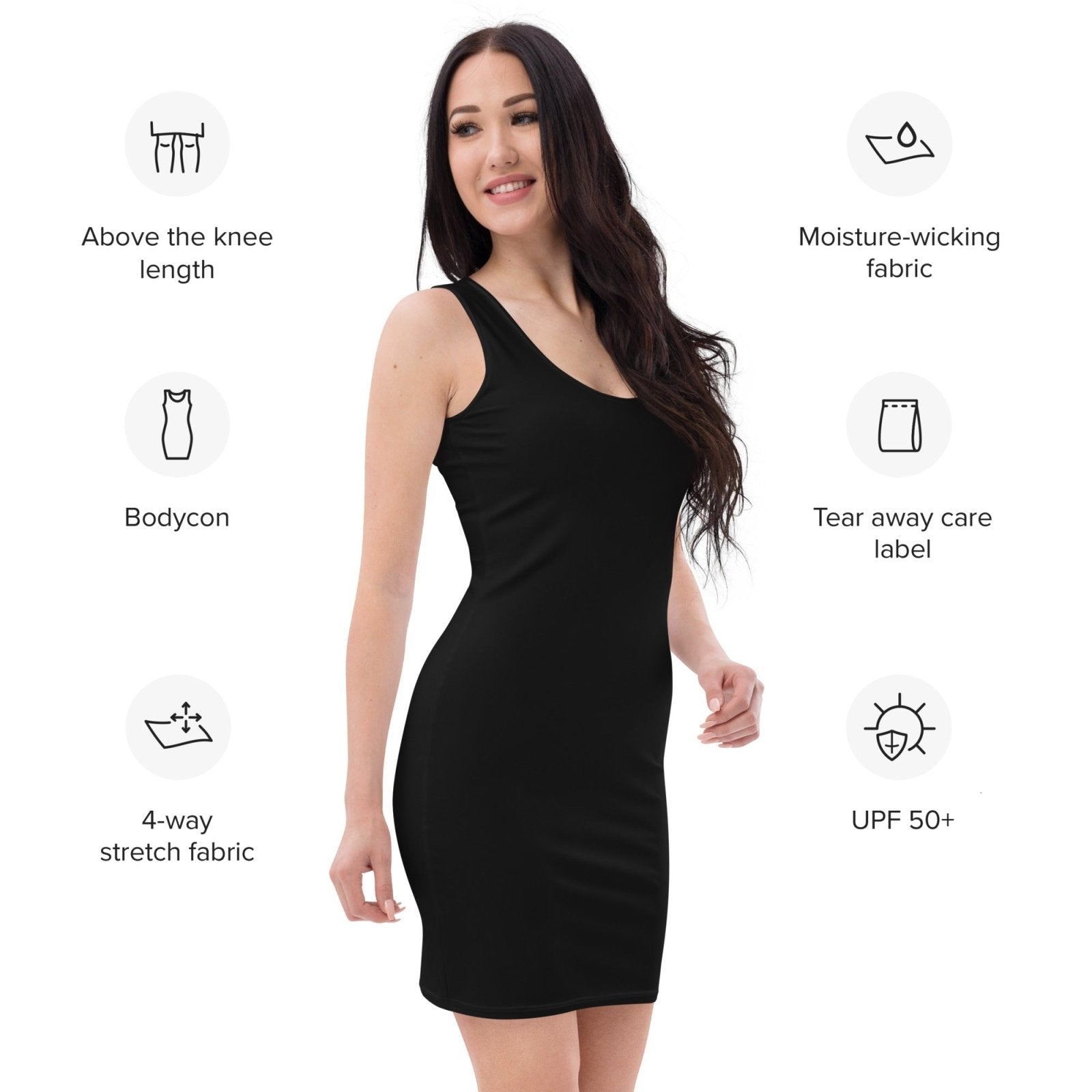 iSAW Womens Black Bodycon Dress