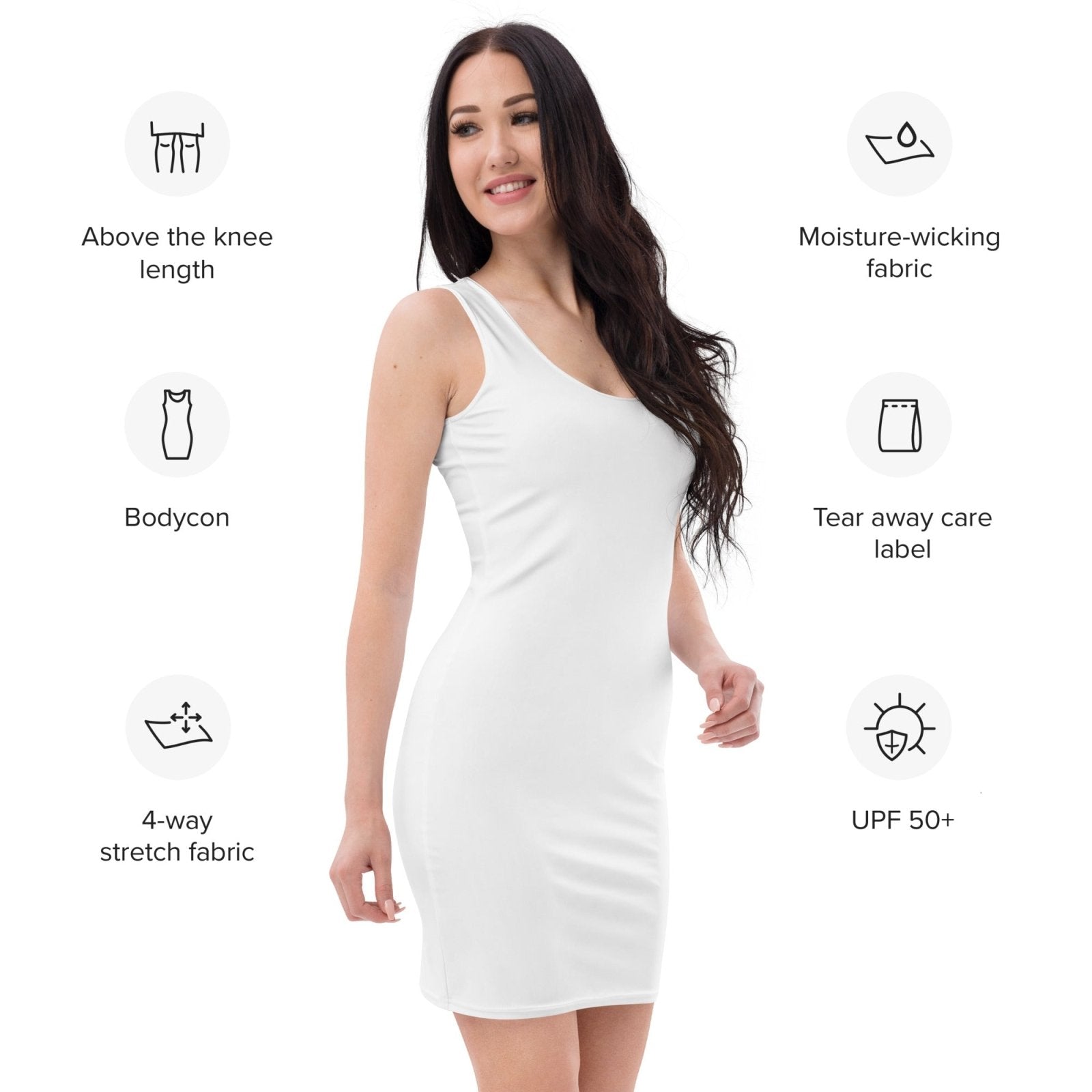 iSAW Womens White Bodycon Dress