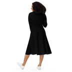iSAW Womens Black Long Sleeve Midi Dress