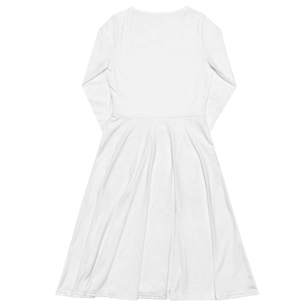 iSAW Womens White Long Sleeve Midi Dress