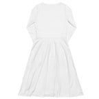 iSAW Womens White Long Sleeve Midi Dress