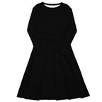 iSAW Womens Black Long Sleeve Midi Dress