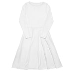 iSAW Womens White Long Sleeve Midi Dress