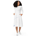 Watercolour Blue Splash - Womens Long Sleeve Midi Dress