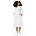 Watercolour Grey Splash - Womens Long Sleeve Midi Dress