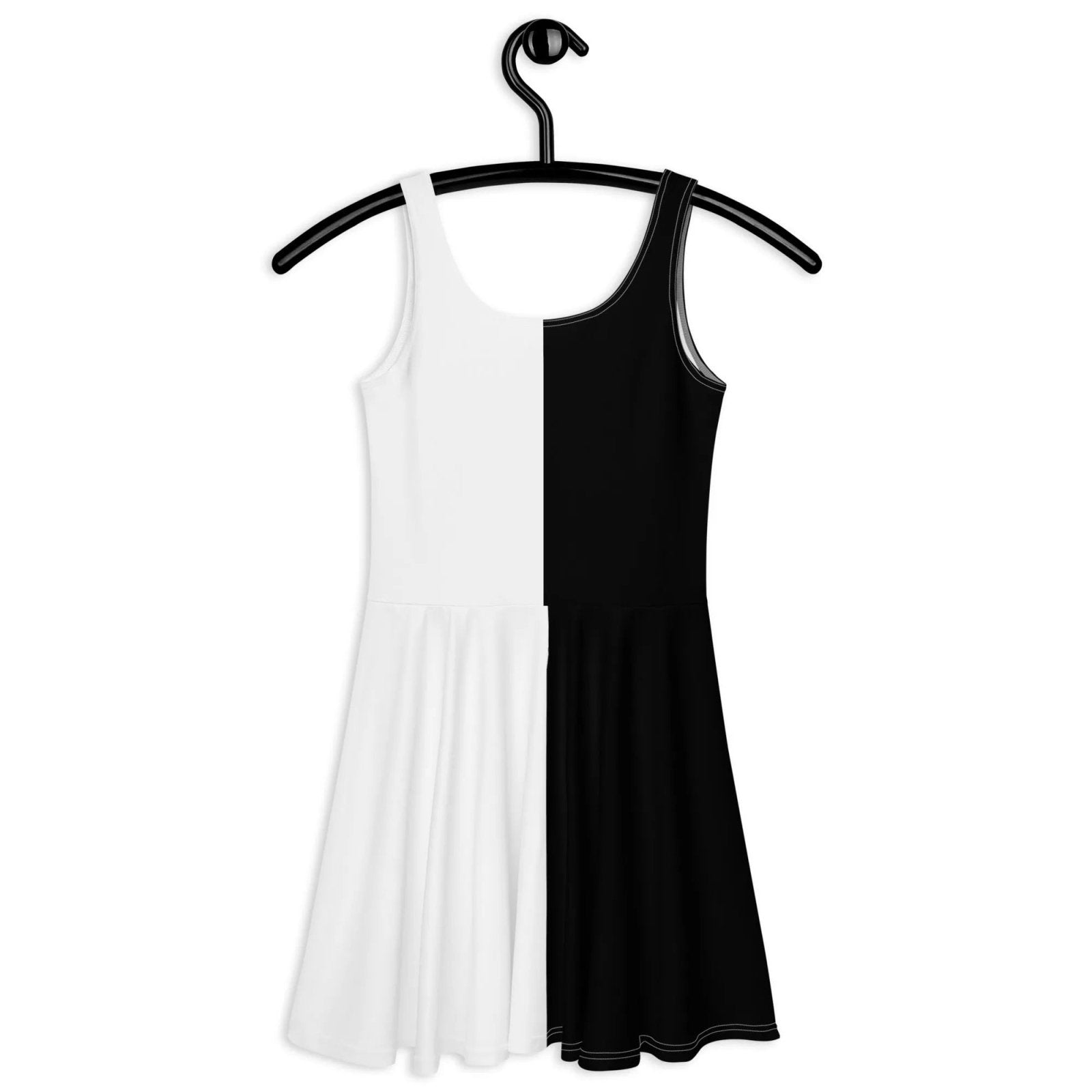 Half Black Half White - Womens Skater Dress