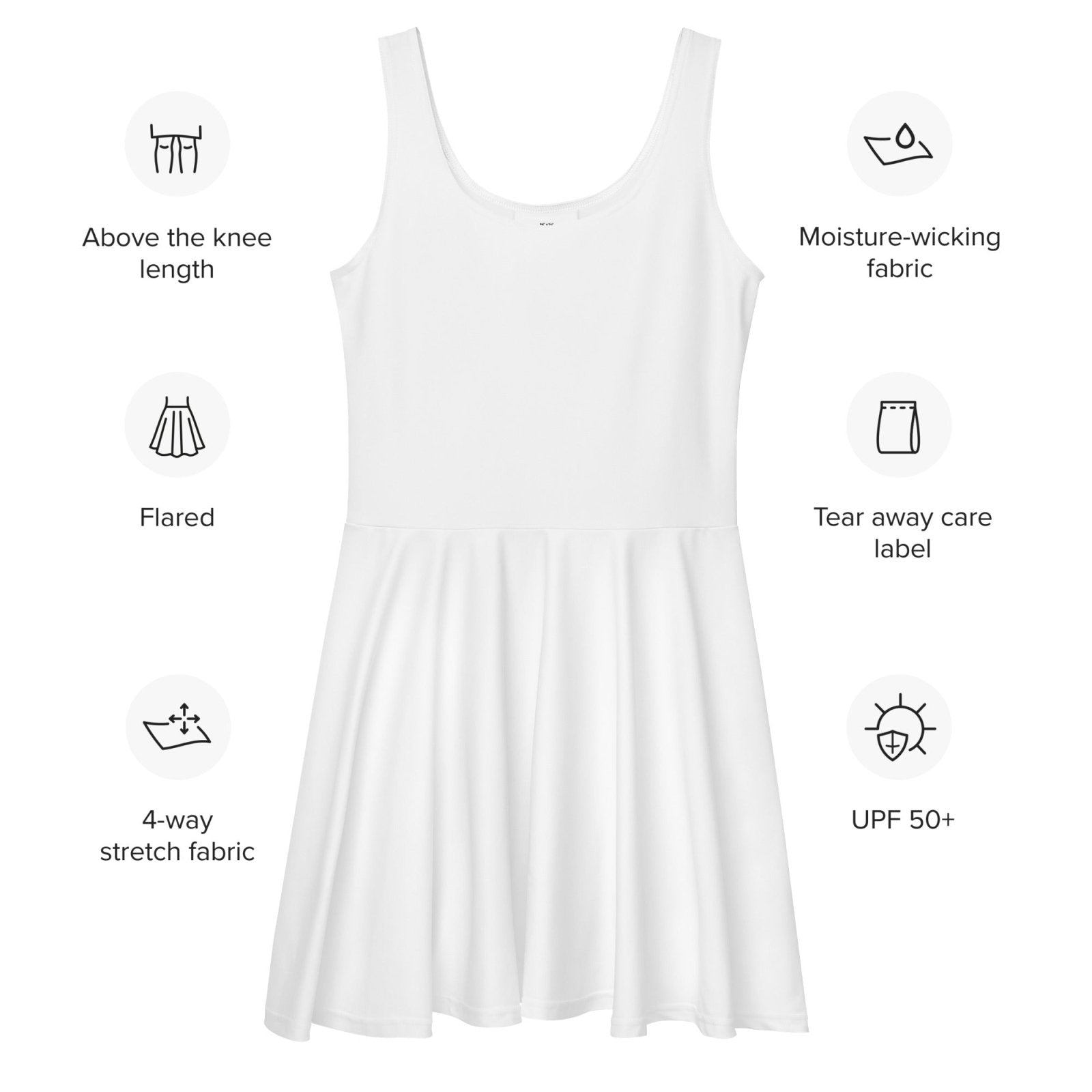 iSAW Womens White Skater Dress