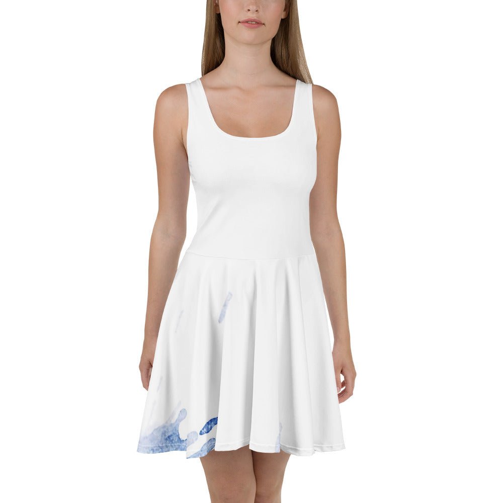 Watercolour Blue Splash - Womens Skater Dress