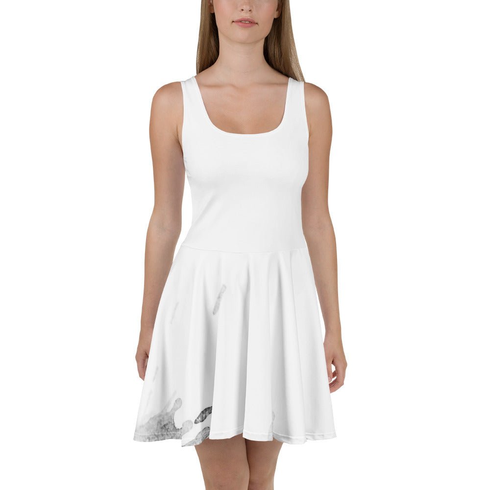 Watercolour Grey Splash - Womens Skater Dress