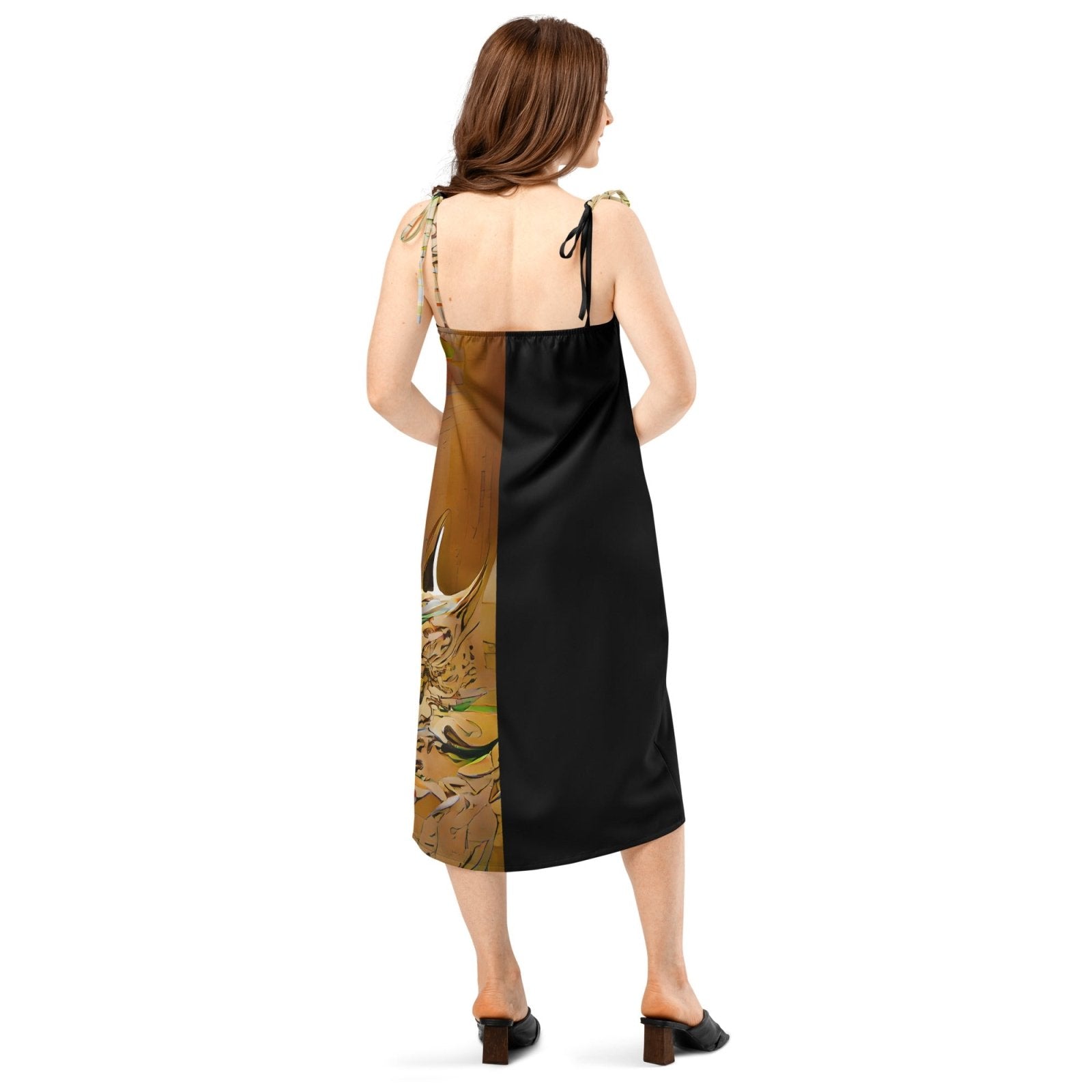 Half Black Half Gāolàng - Womens Chiffon Slip Dress