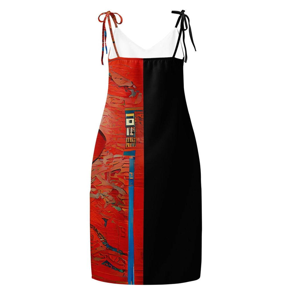 Half Black Half Hónghǎi - Womens Chiffon Slip Dress