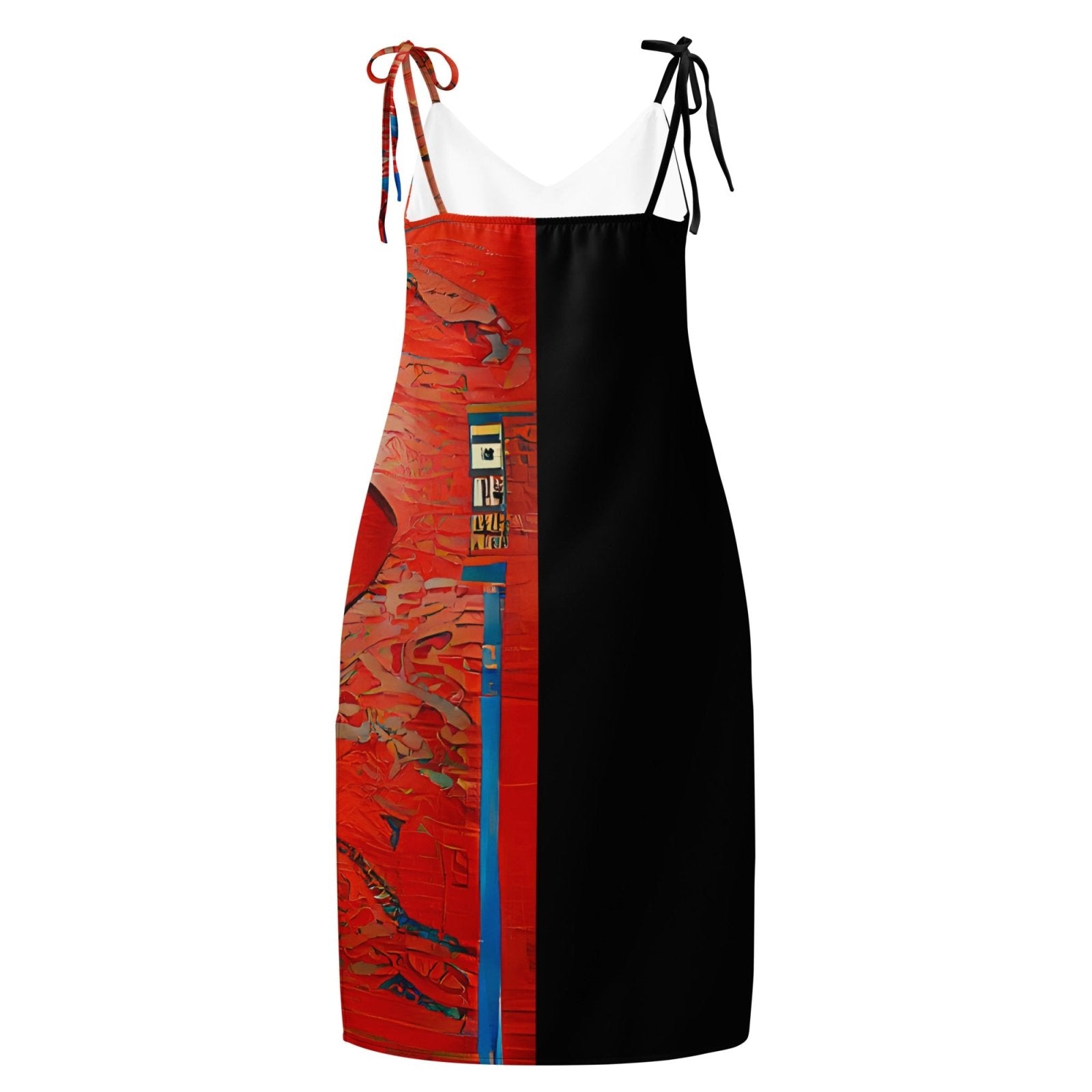 Half Black Half Hónghǎi - Womens Chiffon Slip Dress