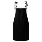 iSAW Womens Black Chiffon Slip Dress