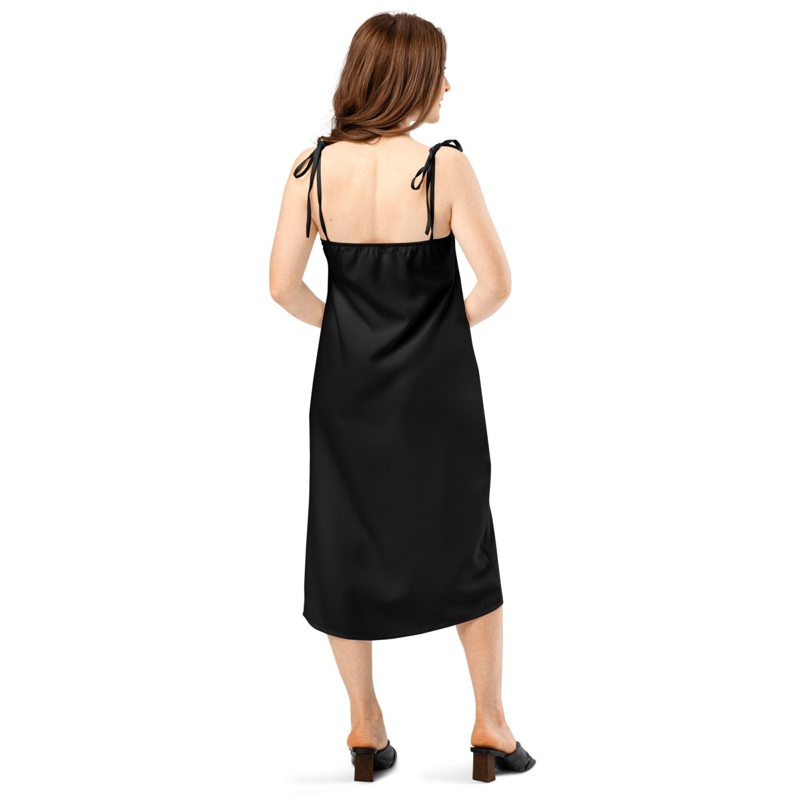 iSAW Womens Black Chiffon Slip Dress