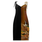 Half Black Half Gāolàng - Womens Chiffon Slip Dress