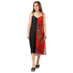 Half Black Half Hónghǎi - Womens Chiffon Slip Dress