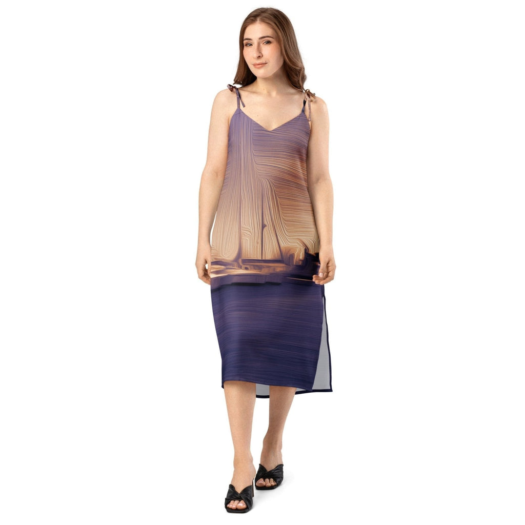 The Sleeping Yachts (at Sunset) - Womens Chiffon Slip Dress