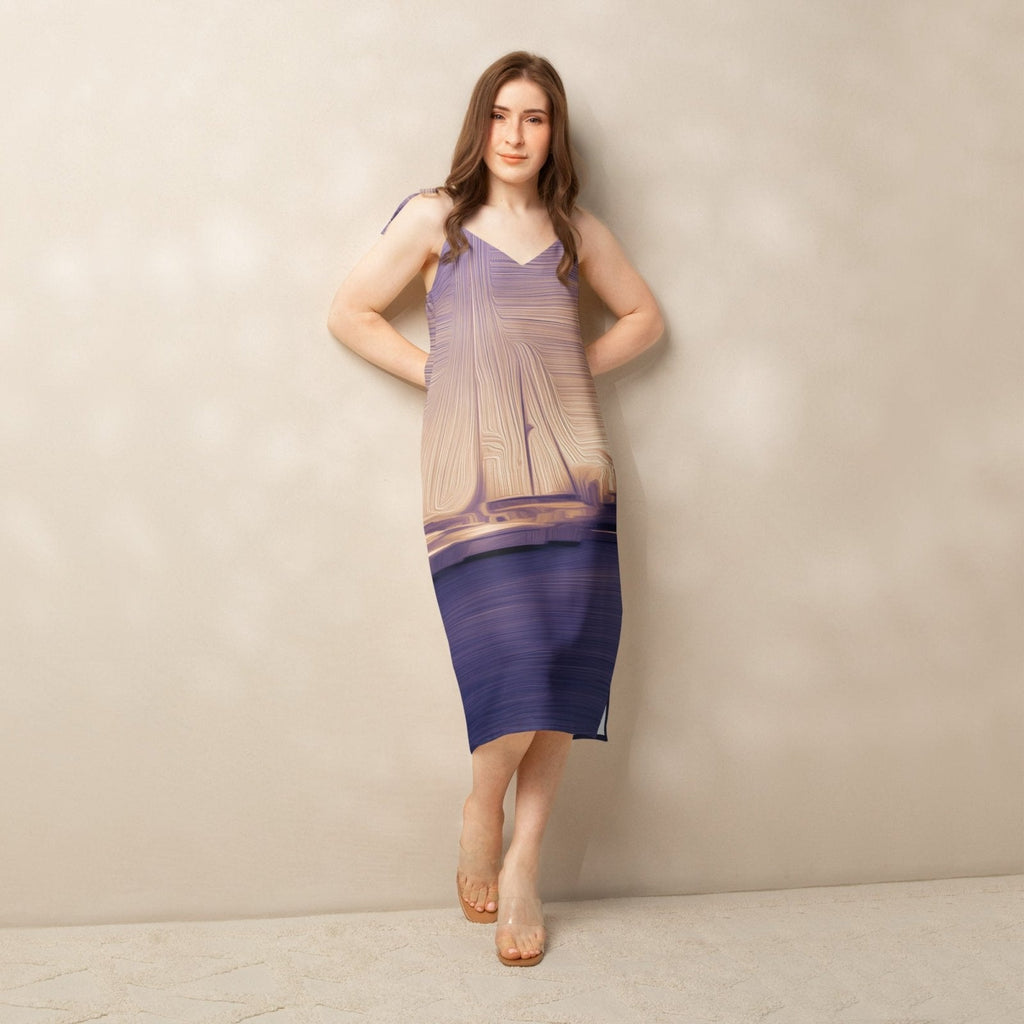The Sleeping Yachts (at Sunset) - Womens Chiffon Slip Dress