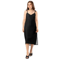 iSAW Womens Black Chiffon Slip Dress