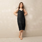 iSAW Womens Black Chiffon Slip Dress
