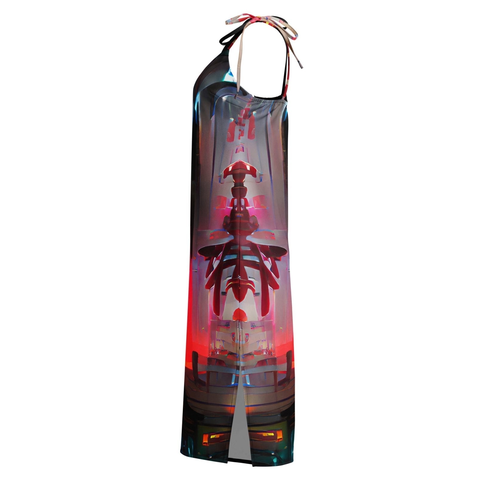 Half Black Half Báijiǔ - Womens Chiffon Slip Dress