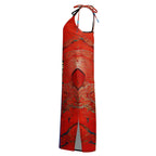Half Black Half Hónghǎi - Womens Chiffon Slip Dress