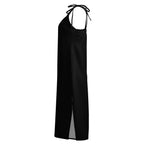 iSAW Womens Black Chiffon Slip Dress