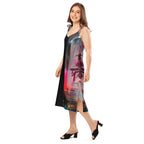 Half Black Half Báijiǔ - Womens Chiffon Slip Dress