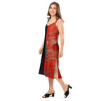 Half Black Half Hónghǎi - Womens Chiffon Slip Dress