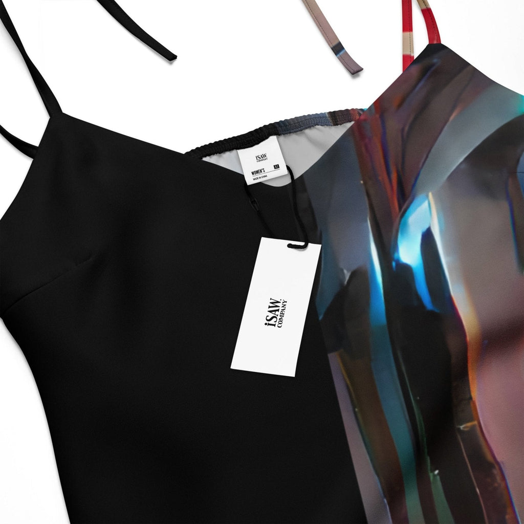Half Black Half Báijiǔ - Womens Chiffon Slip Dress