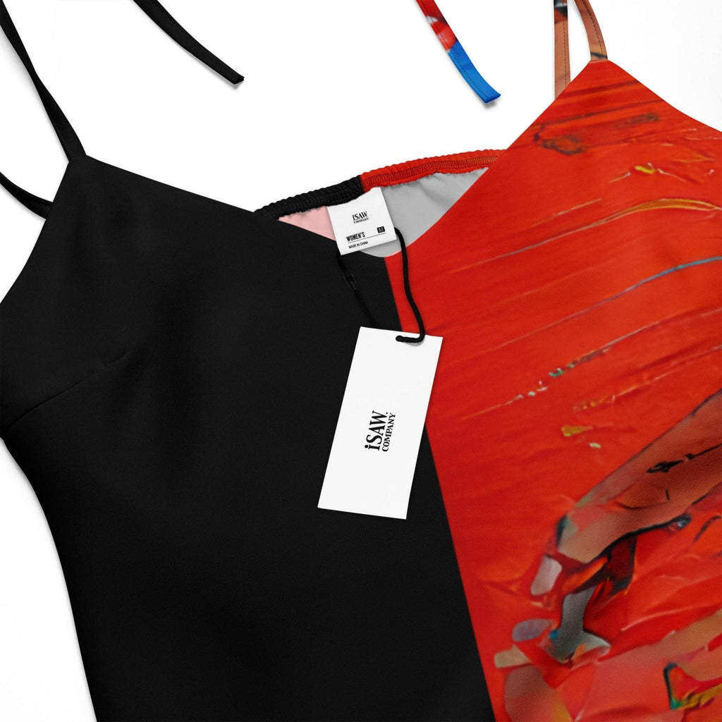 Half Black Half Hónghǎi - Womens Chiffon Slip Dress