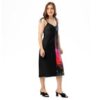 Half Black Half Báijiǔ - Womens Chiffon Slip Dress
