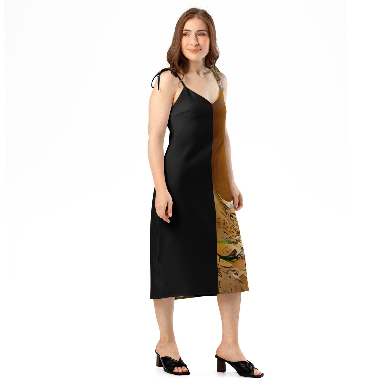 Half Black Half Gāolàng - Womens Chiffon Slip Dress