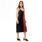 Half Black Half Hónghǎi - Womens Chiffon Slip Dress